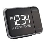 La Crosse Technology 616-1412 LCD Projection Alarm Clock with Indoor Temperature, Black