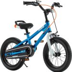 Royalbaby Freestyle 7 Kids Bike Toddlers 14 in Wheel Dual Handbrakes Bicycle Beginners Boys Girls Ages 3 - 5 Years. Kickstand and Water Bottle Included. Blue