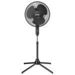 Shinic 16 inch 3-Speed Oscillating Pedestal Fan with Folding Base, Adjustable Height and Tilt,41 inch- 47 inch, Black