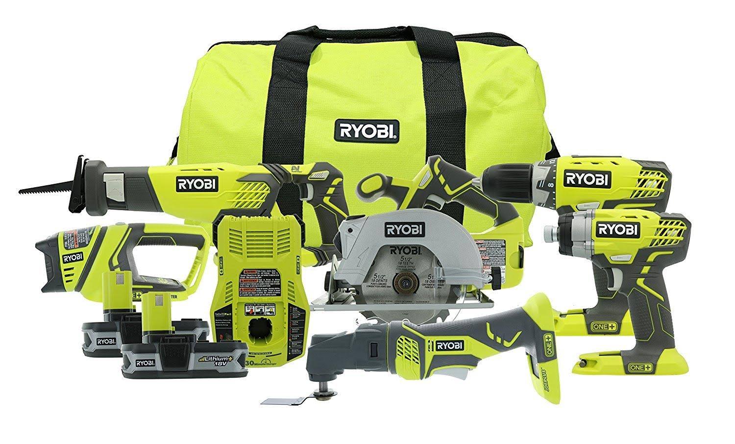 4bede0e1f24208fa10bdf66ba0e5b726d21e2549aa82961ea8f46bae3b337932.jpg Ryobi P884 One+ 18-Volt Lithium-Ion Ultimate Combo Kit (6-Tool) - Image 1