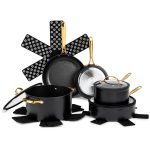 Thyme and Table Nonstick 12-Piece Cookware Set, Gold