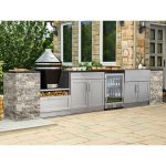 NewAge Products Outdoor Kitchen Signature Series 6-Piece 79.16-in W x 25.5-in D x 37-in H Outdoor Kitchen Set Stainless Steel | 68623