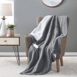 Serta Fleece to Sherpa Heated Throw, 50x60 inch, Dark Grey
