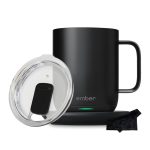 Ember Temperature Control Smart Mug 2, 10 oz, Black | 1.5-hr Battery Life | App Controlled Heated Coffee Mug | Improved Design with Clear
