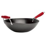 Tasty Carbon Steel Non-Stick Stir Fry Pan/Wok, 14 inch, Red, Size: 14 inch, Black
