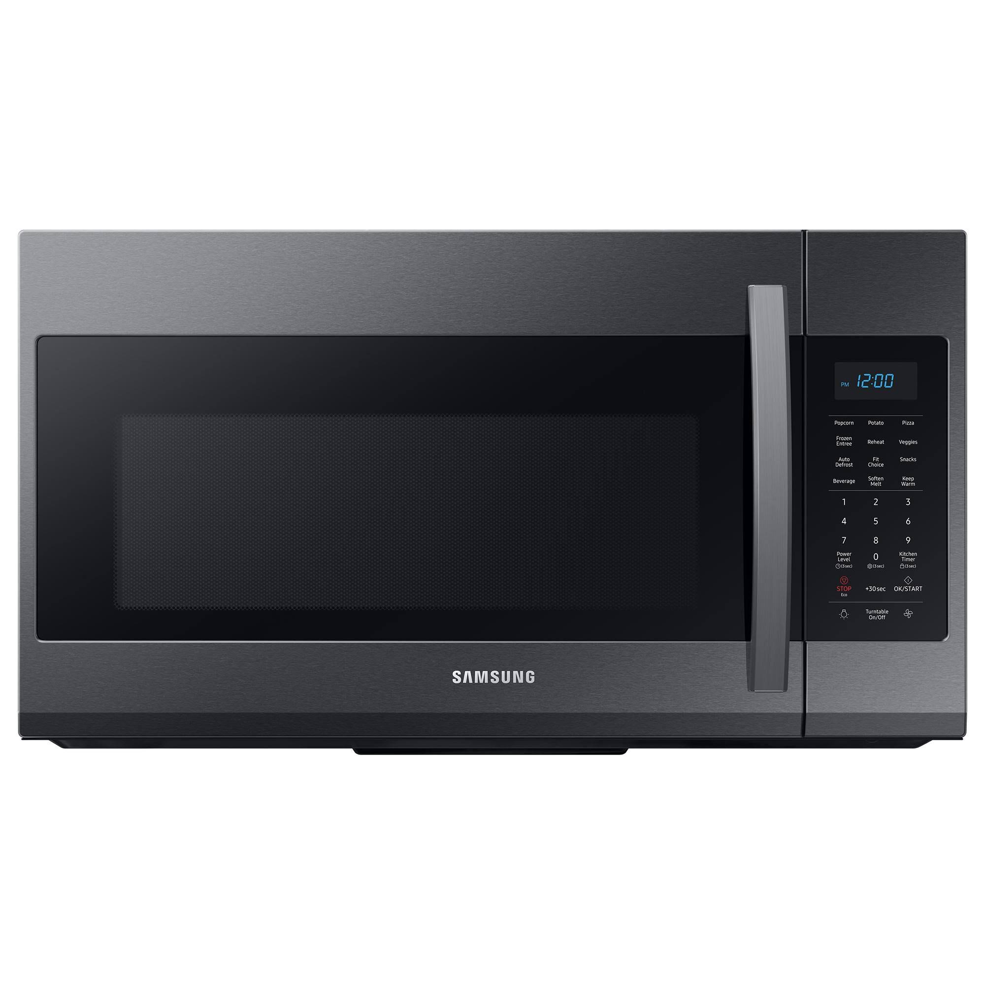 4c6b9bf23886efdeb2cc9d45e65530055ba91f78e14f453eb5f151db8a130bbf.jpg Samsung Over The Range Microwave - 1.9 Cu. ft. Black Stainless Steel - Image 1