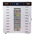 VEVOR Food Dehydrator Machine, 10 Stainless Steel Trays, 1000W Electric Food Dryer with Digital Adjustable Timer & Temperature