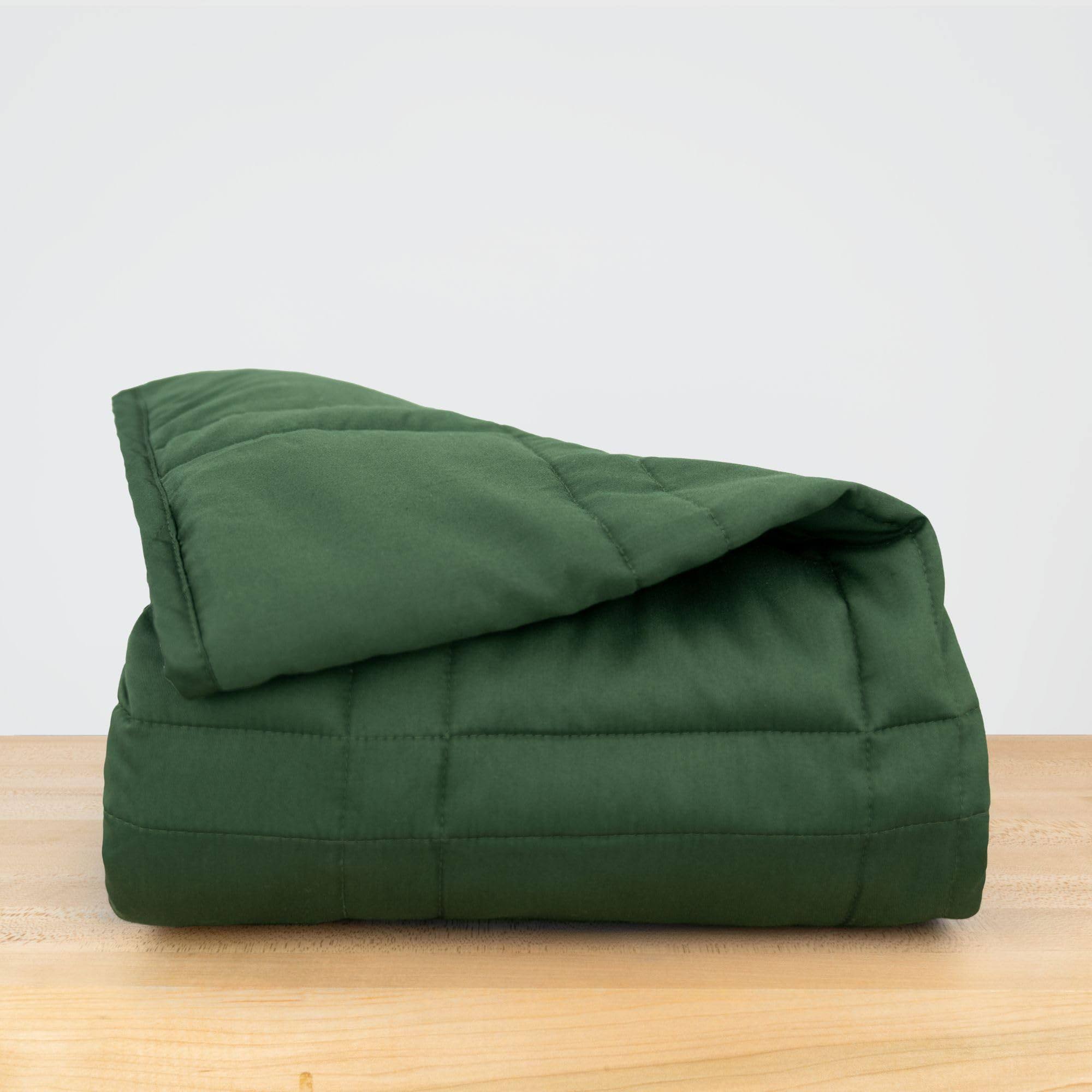 4cc6608371026a3500a927b58e13f999460294a866b083e3810e10d4a7a3fd11.jpg Baloo - Weighted Blanket - 20lb | Full/ Queen | 100% Breathable Cotton, Cool Sleep | Spruce - Image 1