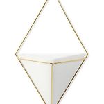 Umbra Trigg Large Hanging Planter Vase, White/Brass