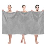 American Soft Linen 35 x 70 in. 100% Turkish Cotton Bath Towel Sheets, Rockridge Grey