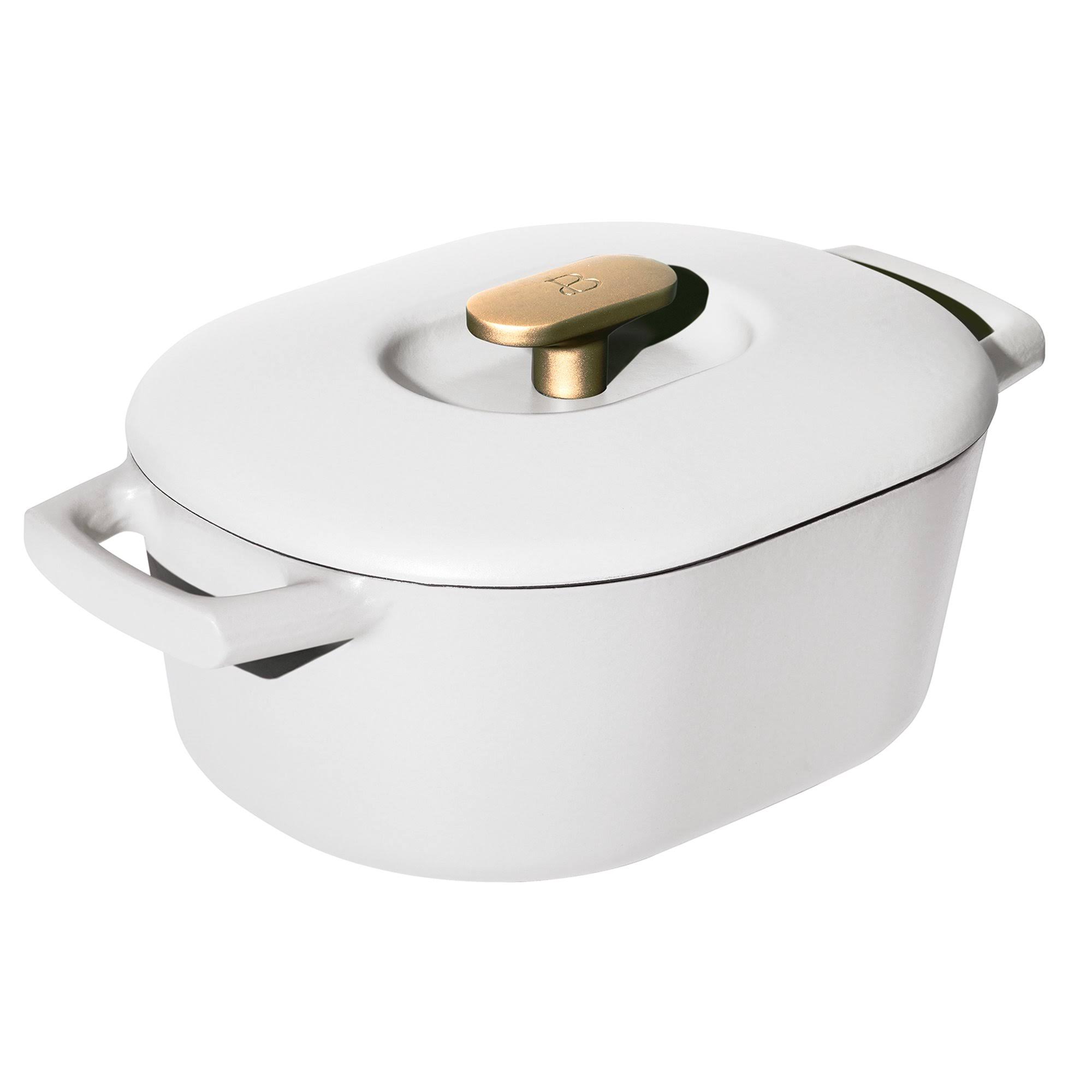 4d1598ee4358c3e8c0dc8fc60c7bd14e6b24a3b7d8e1bace19137c6090f77b15.jpg Beautiful 6qt Enamel Dutch Oven, White Icing by Drew Barrymore - Image 1