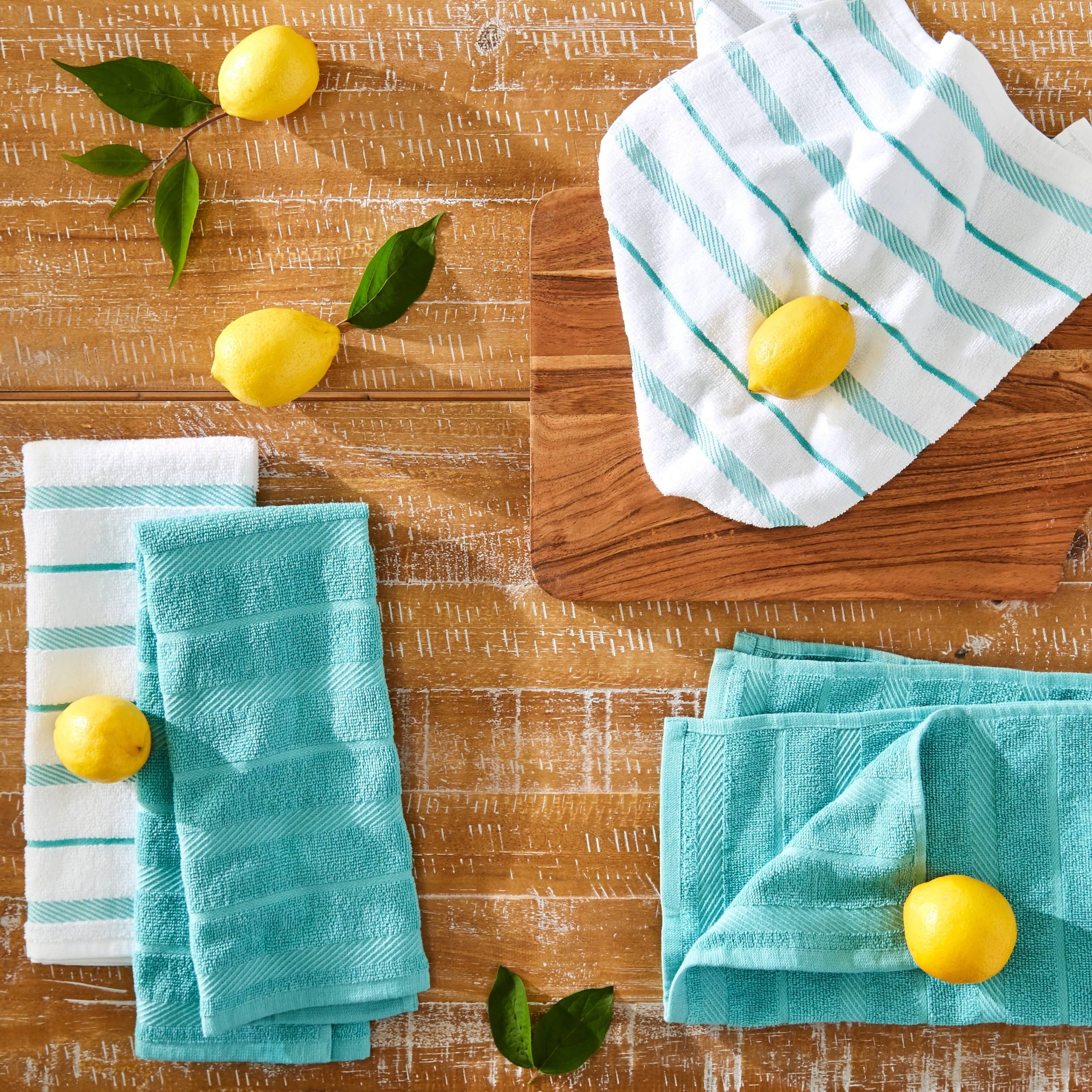 4d25a5ccf8148d8d383a7f50747f7e5257895aa4e37743f53bdcabdc395a41cd.jpg KitchenAid Albany Kitchen Towel Set, Set of 4 - Aqua - Image 1