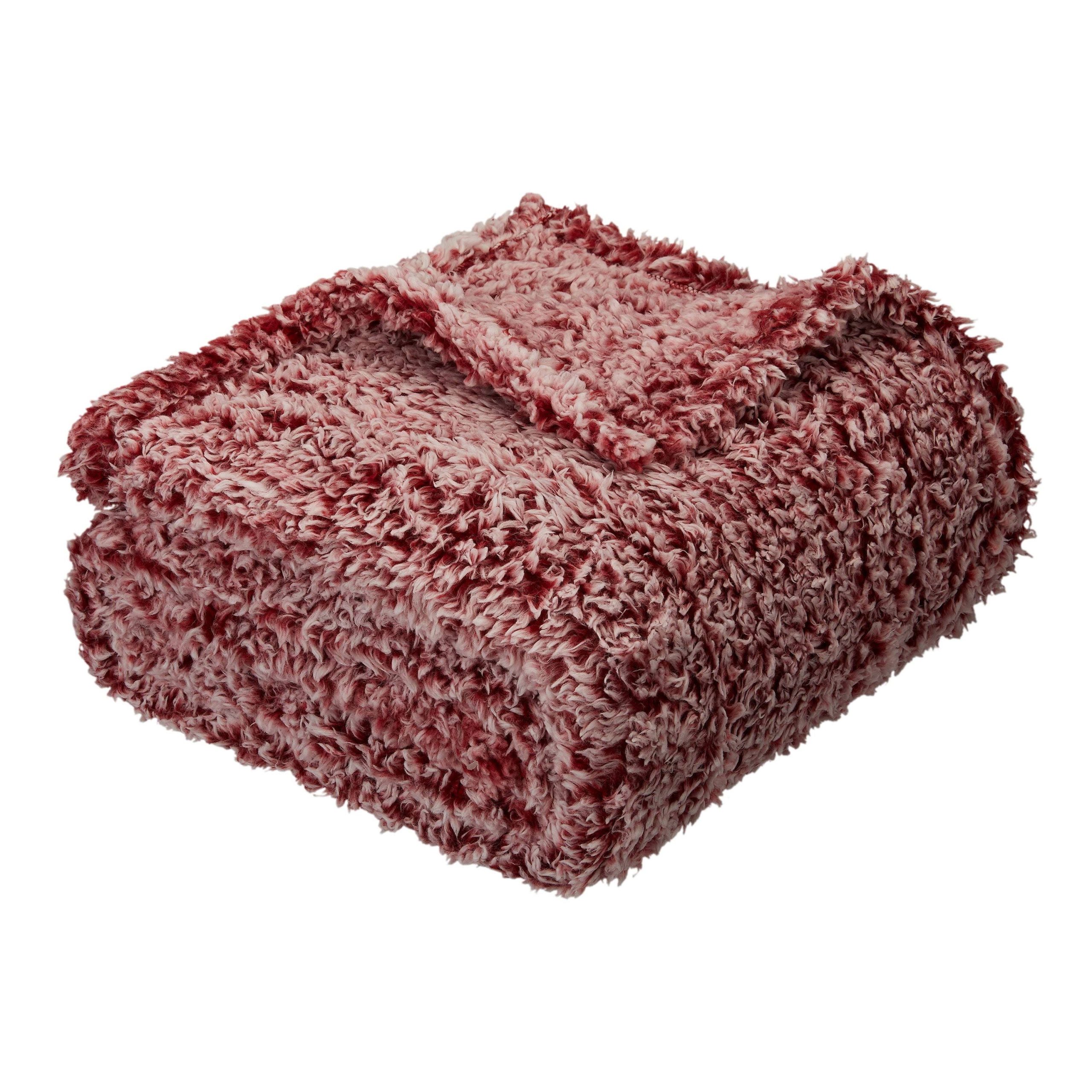 4d281a1a6e2337d49c10f0e2c7b0973e9c70790b8bc97311cff1970570b7d6ff.jpg Mainstays Sherpa Throw Blanket, 50 inch x 60 inch, Red - Image 1