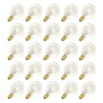 Sival G405E12CL G40 Candelabra Screw Base 25 Pack Light Bulbs, Clear