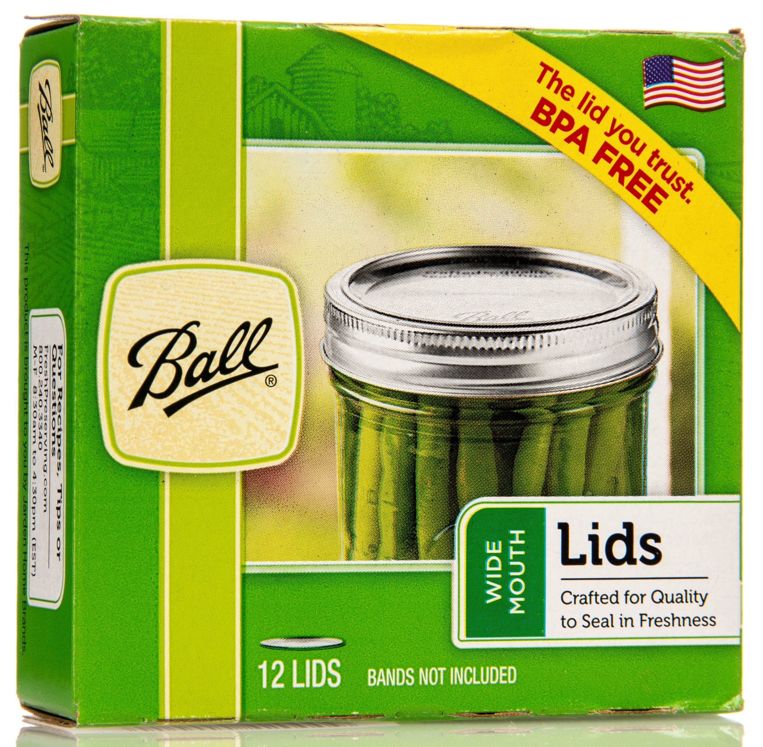 4d3878c30233d435b3619807c8017ef02250bbfbfb2feb8e5e4420f284ac17c3.jpg Ball Wide Mouth Canning Lid 4.8 oz. 12 Pk - Image 1