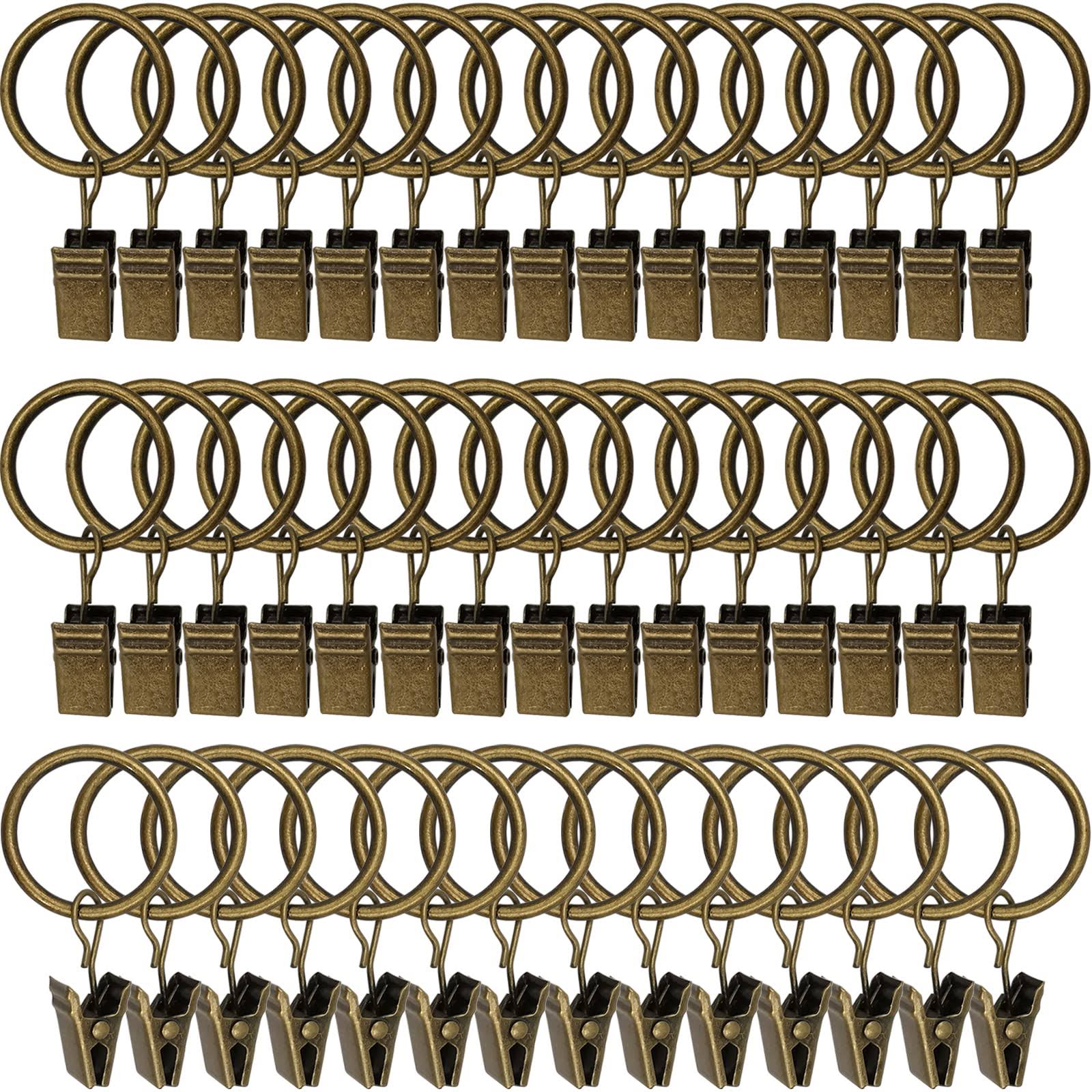 4d3d3c7d02464330699c31e3d89ec4401143f631893c612d69d51fbb9eb737e1.jpg LLPJS 44 Pack Curtain Rings with Clips, Curtain Clip Rings Hooks, Bow Hanger Clips for Hanging Drapery Drapes Bows, Ring 1 inch Interior Diameter, - Image 1