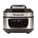 PowerXL Grill Air Fryer Combo 6 qt 12-in-1 Indoor Grill, Air Fryer, Slow Cooker, Roast, Bake, 1550-Watts, Stainless Steel Finish (Standard)