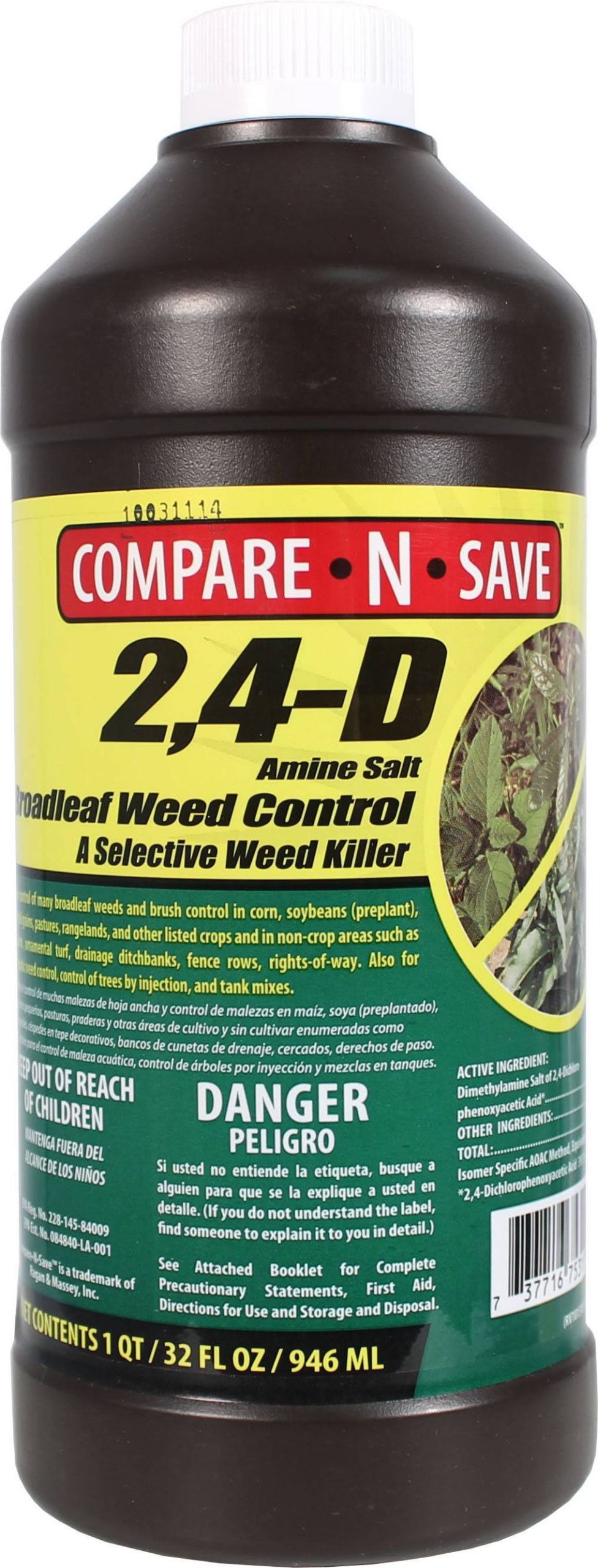 4d8783f2f006527844949e771dd4acdeb6345b4f3f3cecb397882c9b169d0b52.jpg -Compare N Save 24D Amine Broadleaf Weed Killer 32 Ounce - Image 1