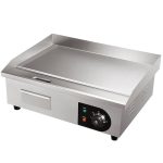 VEVOR Commercial Electric Griddle 21" 1600W Countertop Flat Top Grill Stainless Steel Teppanyaki Grill with Non Stick Iron Cooking Plate 122-572��F