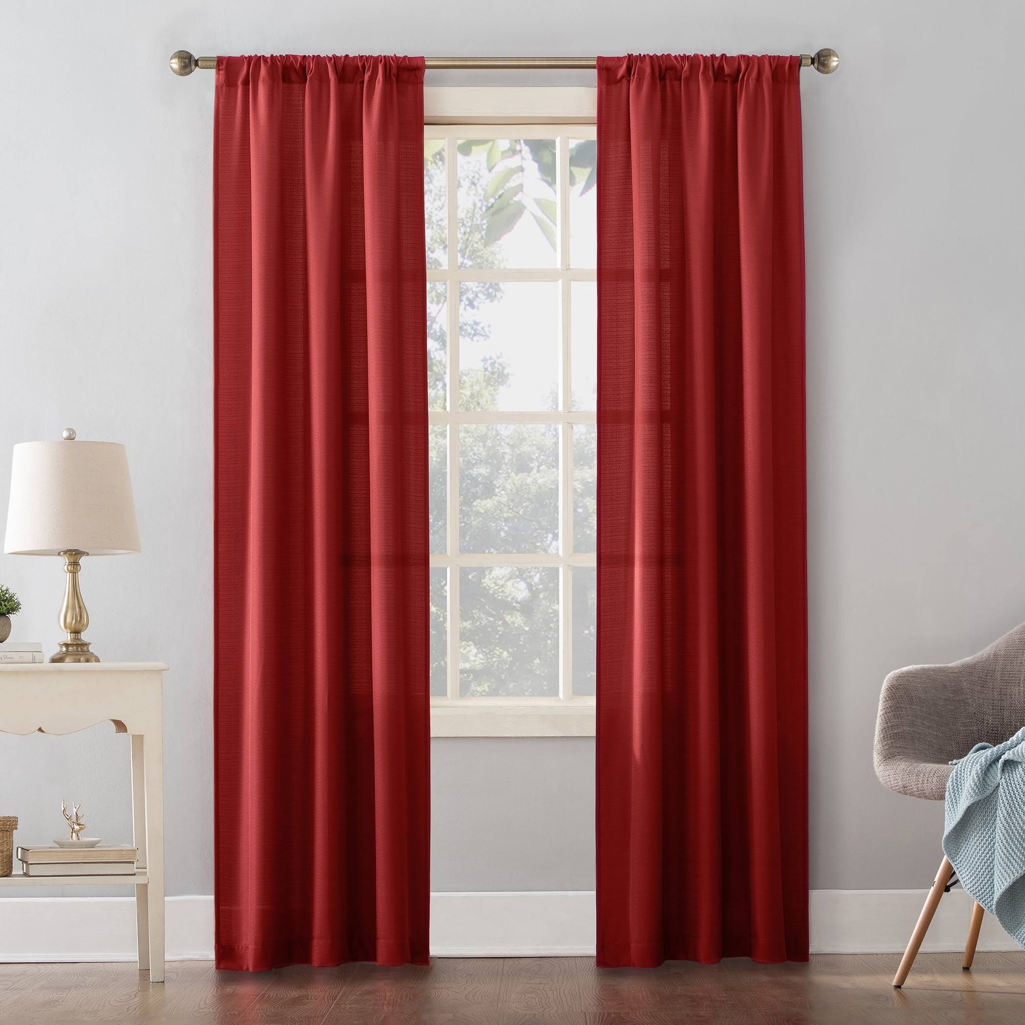 4dc822799da499177f0519c44c4c95a58e7bc5dfce3595e28bfe907a78cd0b03.jpg Mainstays Textured Solid Curtain Panel, Red - Image 1