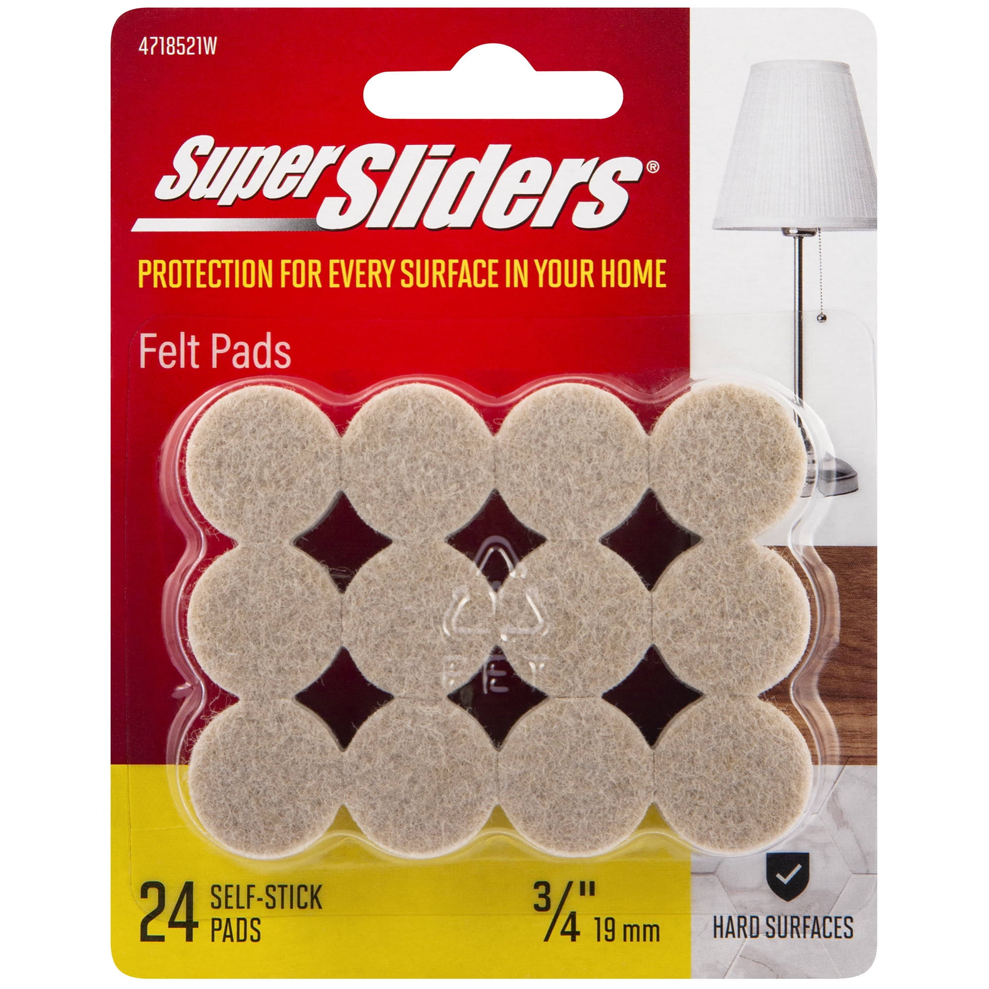4de333a0a1fe0ca3b620c6d1c897229a8a312b78ad16f069a0a3aef1332db4ce.jpg Waxman 3/4�� inch Beige Self Stick Felt Furniture Pads, 24 Pieces - Image 1
