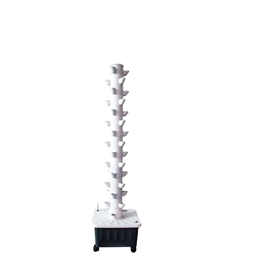 4df67b578a017bf653e2799a4d6a1362aea5132bccfb8982531561e2f0ad617c.jpg TIRUSS Vertical Hydroponic Grow Tower Aeroponic Tower for Herbs, Fruits and Vegetables 15 Layer 45 Plants Sites with Movable Water Tank Hydrating - Image 1