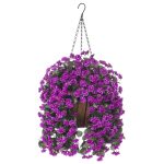 INXUGAO Hanging Baskets Artificial Flowers for Outdoor Interior Decor, Artificial Daisies Flowers Shrubs Flowers Plants with Baskets for Home Porch