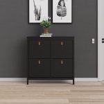 Tvilum Black Matte Madrid 4 Drawer Shoe Cabinet