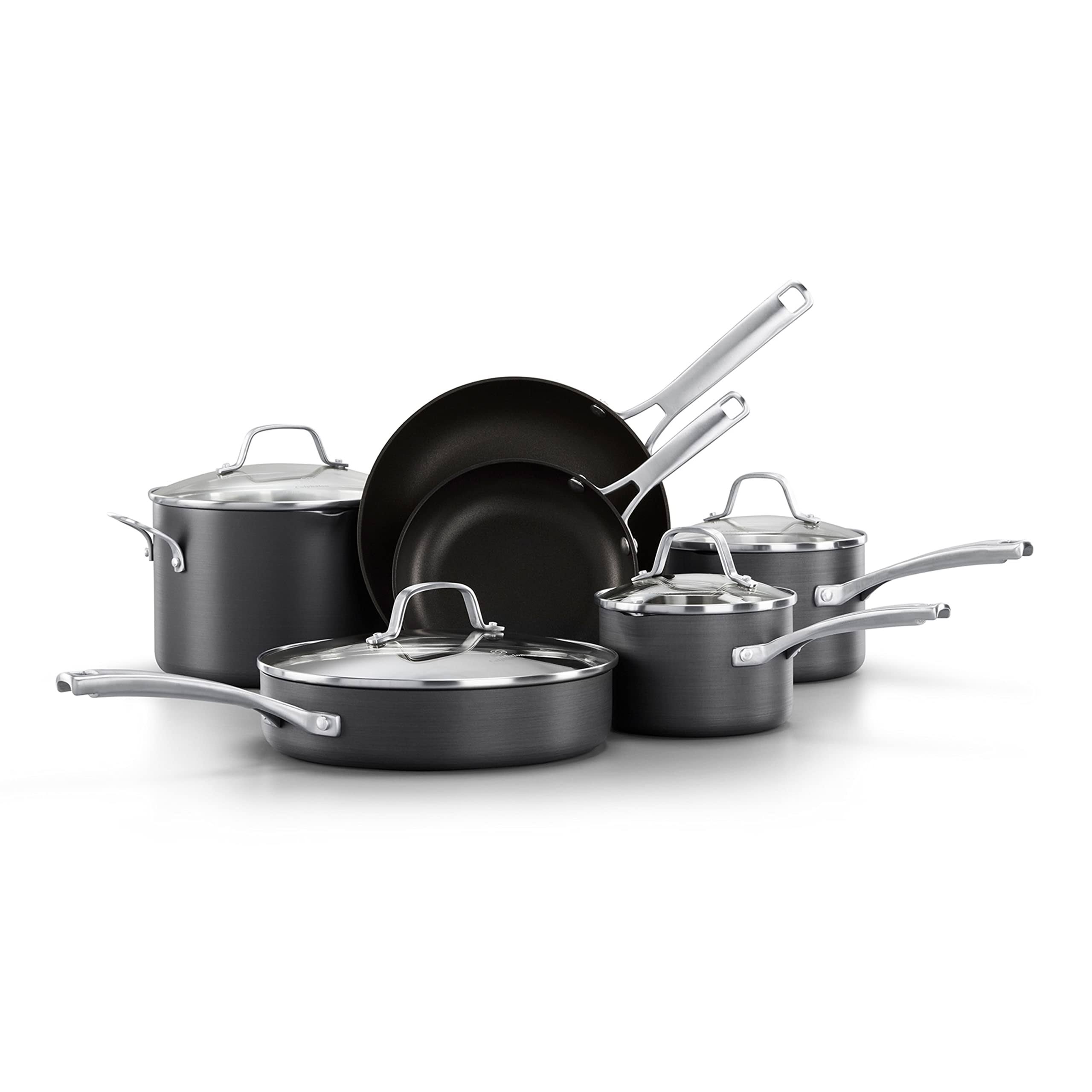 4e2f4d55bd843e92d7d0c13551e9e6decb5f3e4d30c0c4e1b984319836bc0312.jpg Calphalon Classic Hard Anodized Nonstick 10 Piece Cookware Set - Image 1