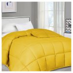 Superior Solid Comforter Down Alternative Bedding, Queen, Yellow