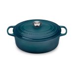 Le Creuset Signature Cast Iron 6.75-Quart Deep Teal Oval Dutch Oven