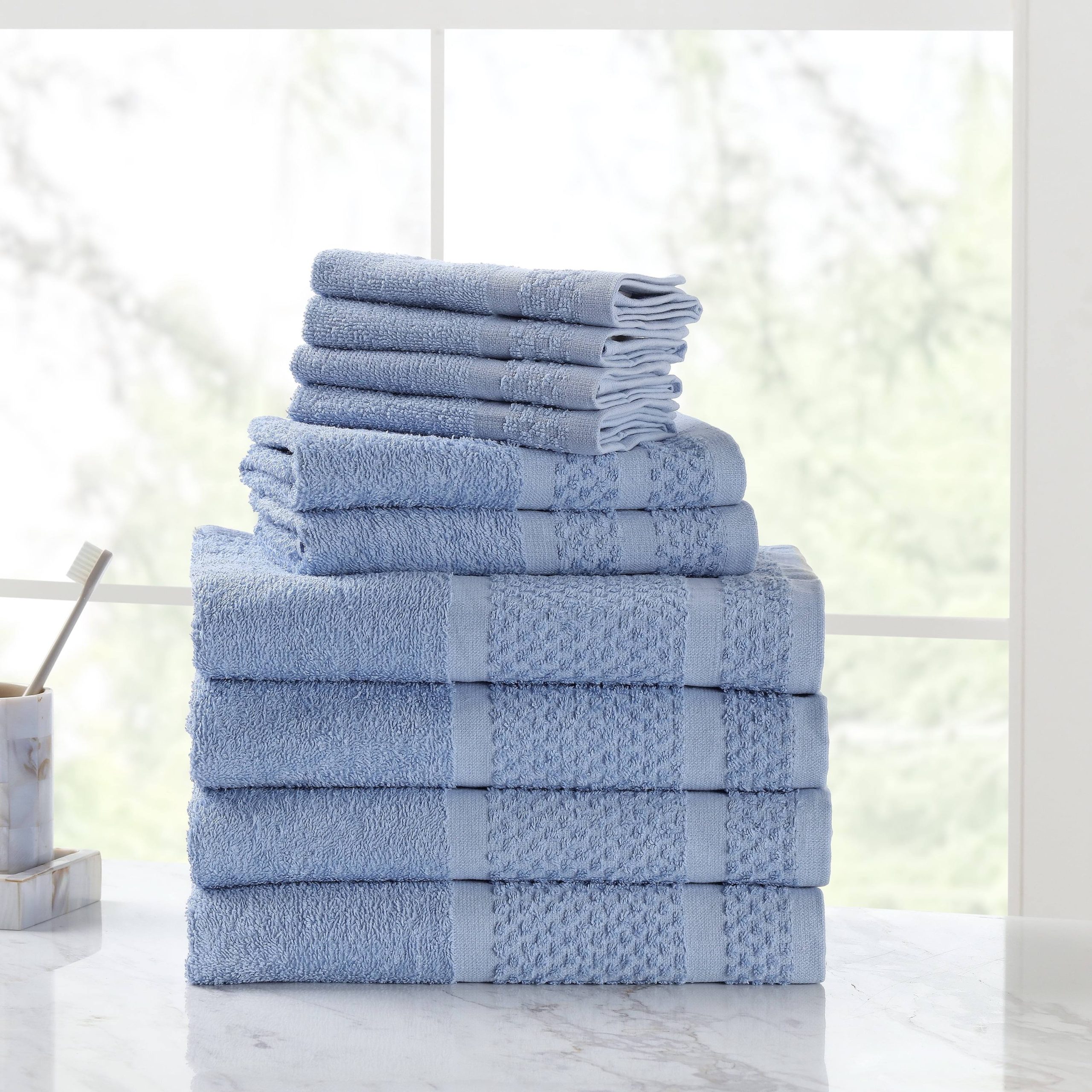 4e95ab163c25e478fa321bfa400e0b83c11c0715c160909bc77b68da7276ce30.jpg Mainstays 10 Piece Bath Towel Set with Upgraded Softness & Durability, Office Blue - Office Blue - Image 1