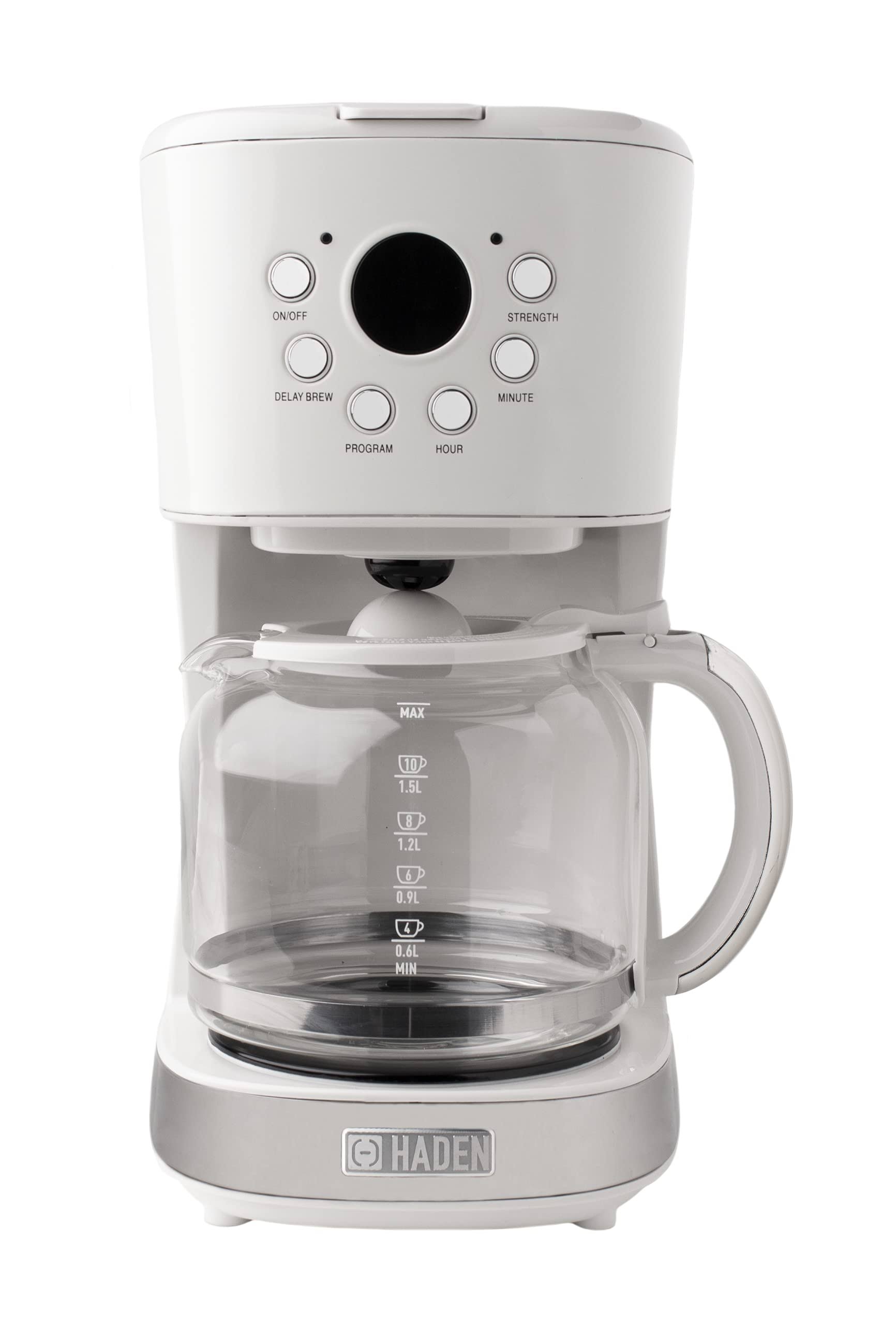 4ec67c828b2b662927d37bc076399cce48d7ac6f7aab02ed43ce811d4c27a3e2.jpg Haden Heritage 12-Cup Programmable Coffee Maker, Ivory, White - Image 1