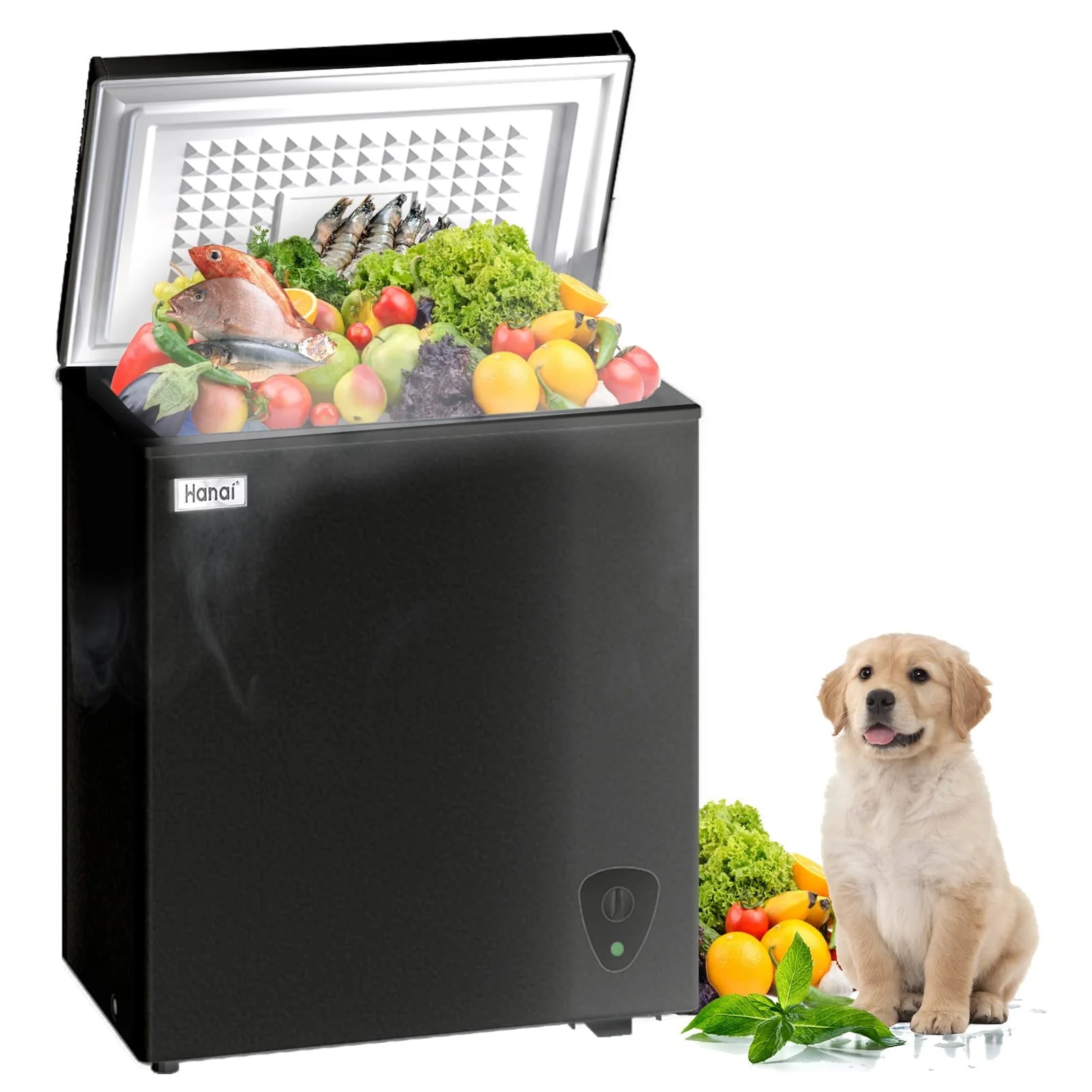 4eca3c88d710347322a39255c943450a14df55e68cf268f7f57d18b21e167138.webp WANAI Chest Freezer, 3.5 Cubic Deep Freezer with Top Open Door and Removable Storage Basket, 7 Gears Temperature Control, Energy Saving - Image 1