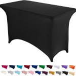 Gowinex Black 6 ft Spandex Tablecloth Stretch Fitted Table Cover, Size: 6ft (30x72 Inches)