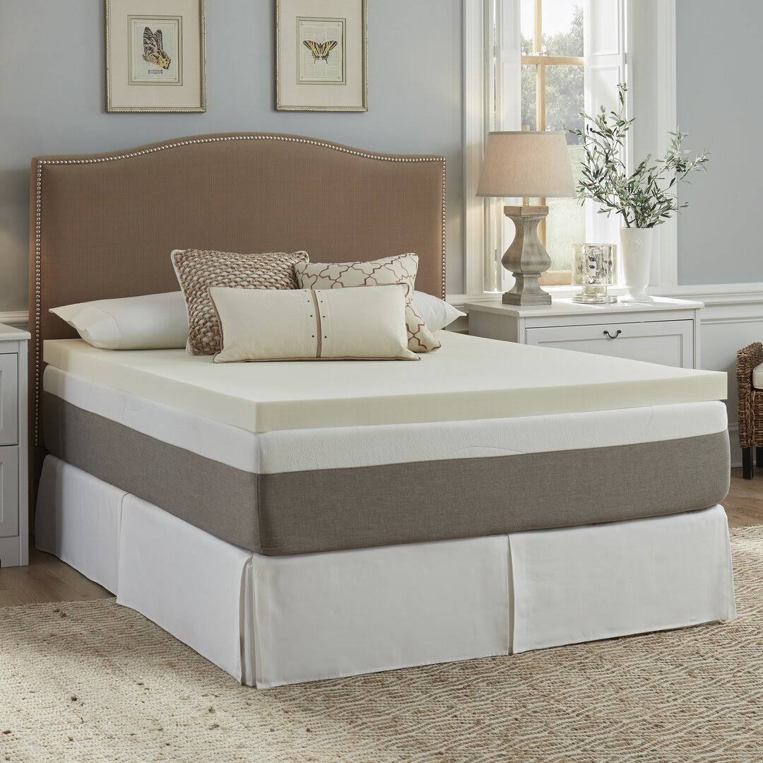 4ef536dc94ddd0edbe19735a9cc178b2dc152ac4072d0f0107f5efbdac31feec.jpg Luxury Solutions 3" Memory Foam Mattress Topper Size: Twin - Image 1