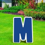 Blue Letter (M) Corrugated Plastic Yard Sign, 24in Birthday Party