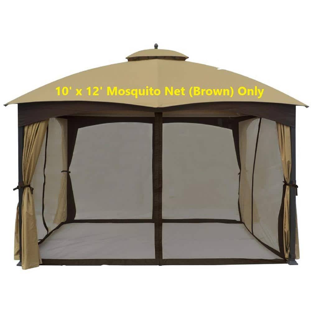 Apex Garden Replacement Mosquito Netting for 10' x 12' Gazebo, Brown