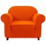 Subrtex 1-Piece Spandex Stretch Sofa Slipcover (Chair, Orange)