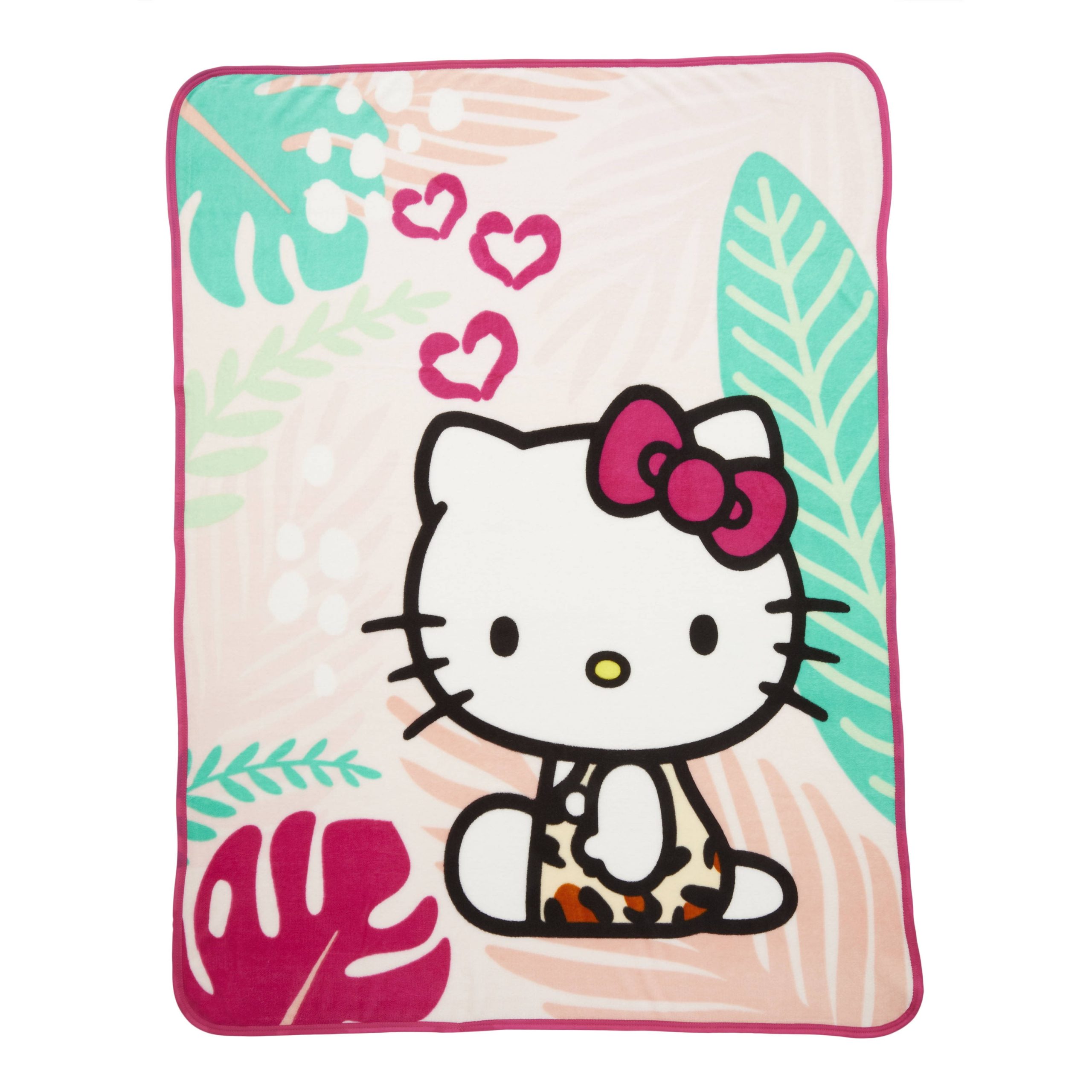 4f4d44f844f72b1649e70f2dbef6c6a688ad15b22f7ac519b5bbaf45562eb62d.jpg Hello Kitty Kids Fleece Throw Blanket, 46 x 60, Pink, Sanrio - Image 1