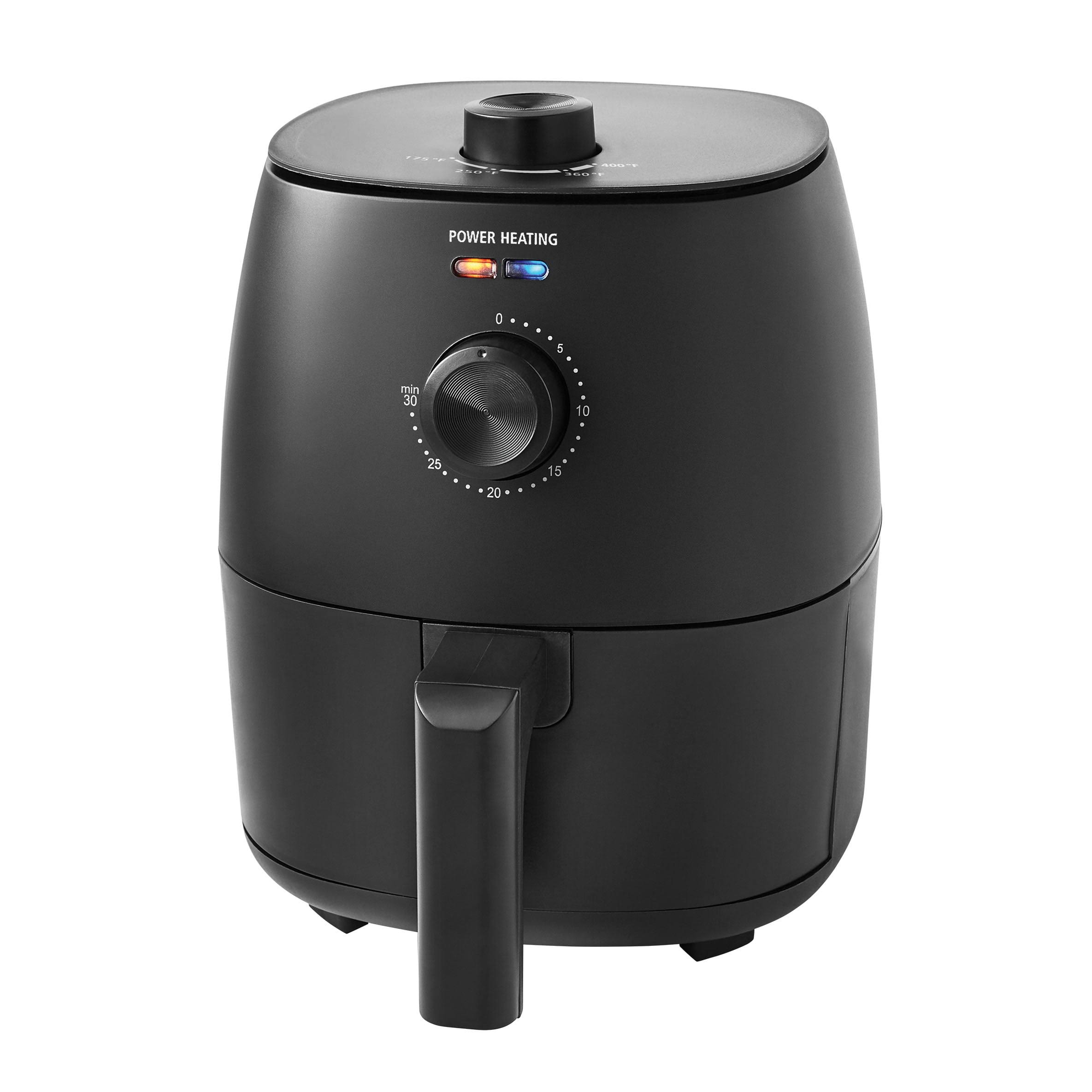 4f5538863ff30d41c4cd1494370f7b216366e09dde0857e1b5a42f550b51d8fd.jpg Mainstays Non-Stick Dishwasher Safe Basket Air Fryer - Black - 2.2 qt - Image 1