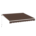 AECOJOY 13'×10' Manual Retractable Awning Sun Shade, Patio Awning Canopy