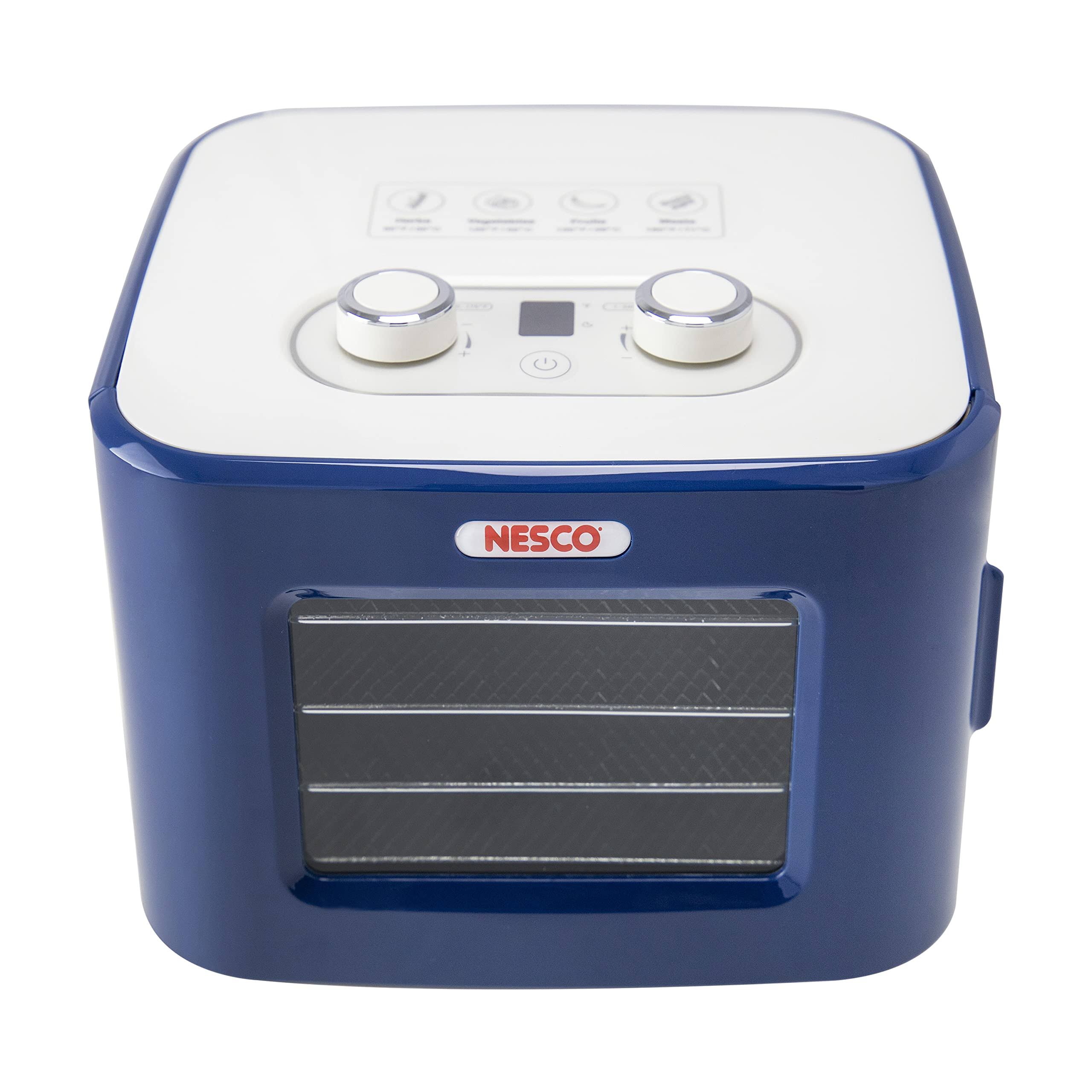 4f8ac0d8fda158f8d462fc1e07778295a9f42407bbeb24441193b6376b711b84.jpg Nesco FD-41B Snackmaster Jr Food Dehydrator, 4 Trays, Blue - Image 1