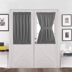 Aquazolax Blackout Rod Pockets Door Window Curtain Back Door Side Panels for Privacy - 54W x 40L Blackout Window Treatment Curtains Drapery for French