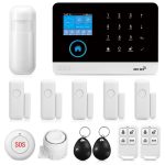 Wireless WiFi Smart Home Security DIY Alarm System DIY Home Wi-Fi Alarm Kit with Motion Detector,Notifications with app,Door/Window Sensor, Siren,