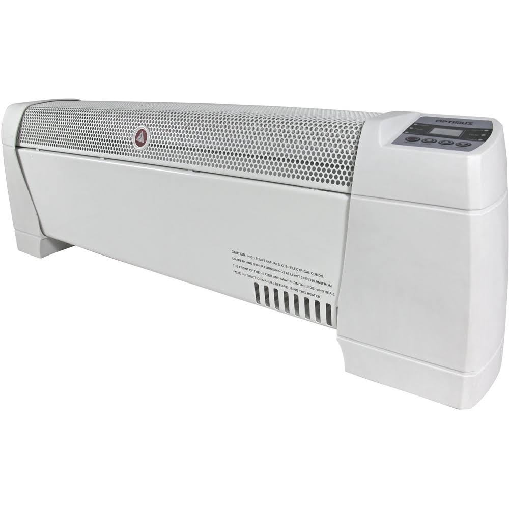 4fb73ad8517c72ceea4f67035d8f777031fb4880be5f47bd852cc3a0d8939133.jpg Optimus Portable Electric Convection Baseboard Heater, White - Image 1