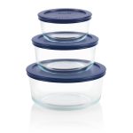 Pyrex Simply Store 6-Piece Round Glass Food Storage Set