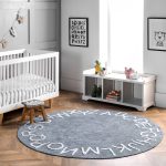 nuLOOM Kids Washable Round Alphabet Rug - Blue - 4 ft. Round