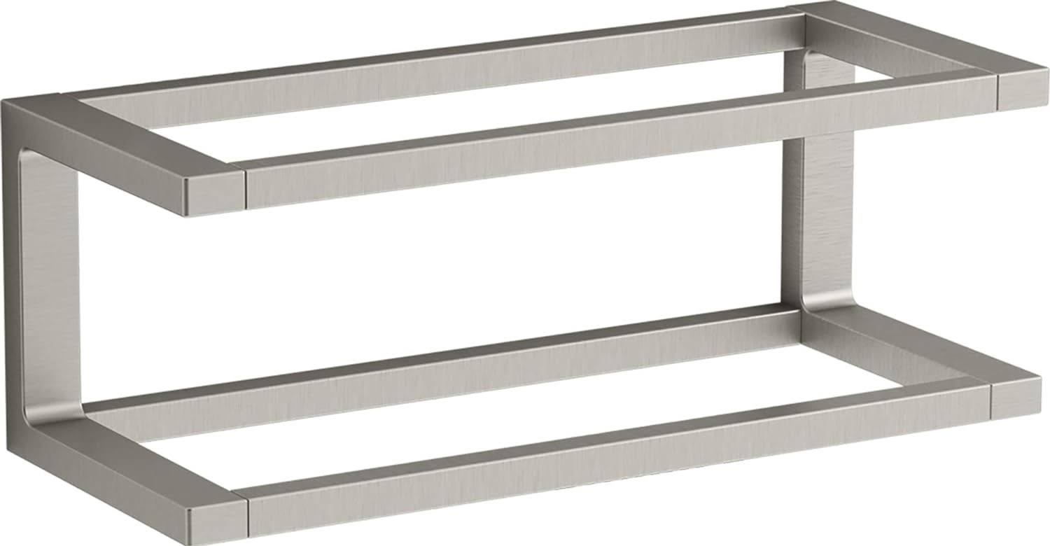 4ff4d2fe19713e17d1e6129dab61ff7cea953398e77f7a838c2185d198e2b9ff.jpg Kohler K-27353 Draft 12" Towel Bar Frame - Vibrant Brushed Nickel - Image 1
