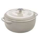 Lodge 6-Quart Enameled Cast Iron Dutch Oven, Oyster White